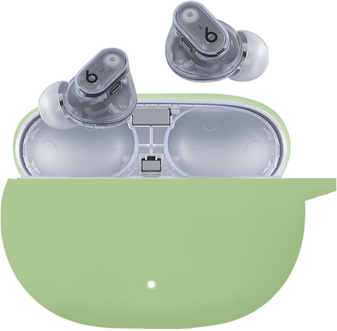 스페이스쉴드 애플 비츠 스튜디오 버즈 플러스 호환 실리콘 키링 이어폰 케이스, 올리브, 1개