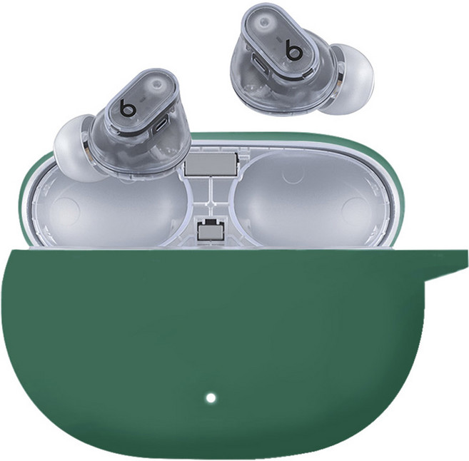 스페이스쉴드 실리콘 키링 이어폰 케이스, 애플 비츠 스튜디오 버즈 플러스, 그린티, 1개