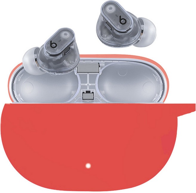 스페이스쉴드 실리콘 키링 이어폰 케이스, 애플 비츠 스튜디오 버즈 플러스, 레드, 1개