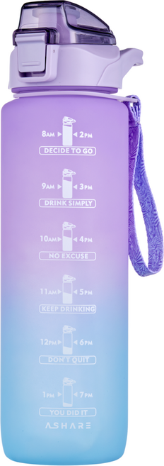 어쉐어 그라데이션 텀블러 물병 + 휴대끈링 세트, 퍼플, 1L, 1세트