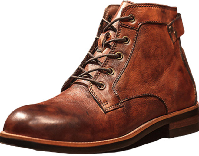 엘쏘옴므 남성용 빈티지 빅 헤드 바이크 마틴 부츠