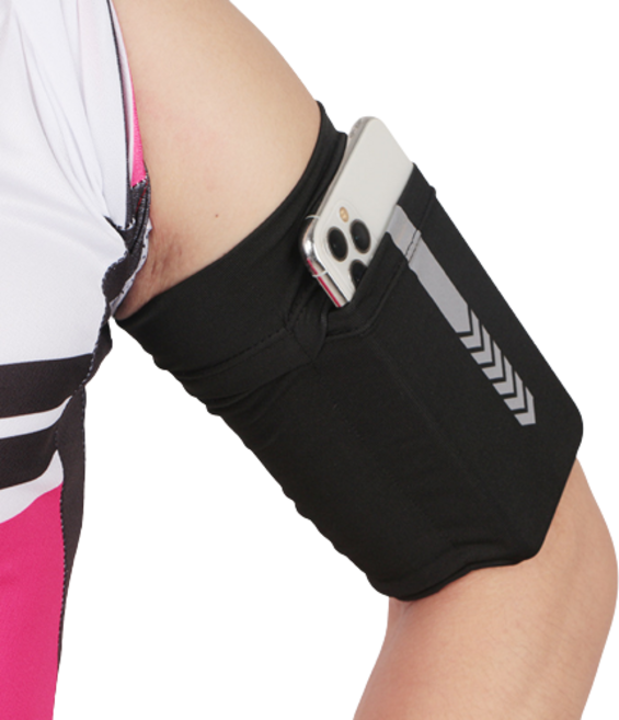 헨센 런닝 트레이닝 아웃도어 암슬리브 암밴드 M, 블랙, 1개