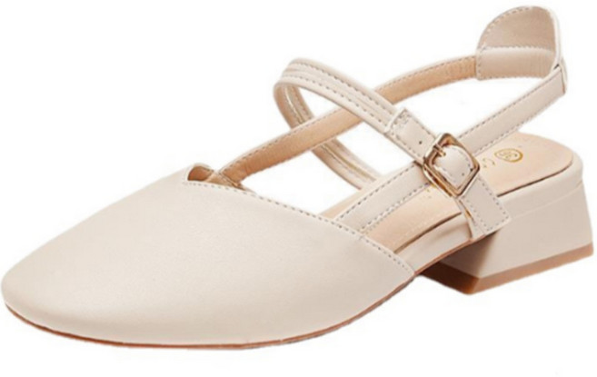 실버스 여성용 수제 가죽 키높이 슬링백 샌들