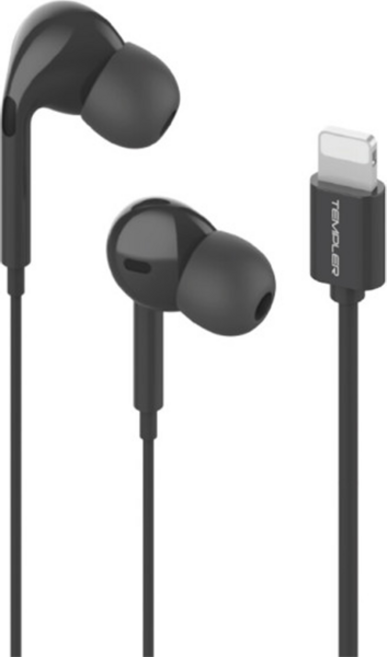 템플러 8핀 모바일 유선 블루투스 이어폰, BT-E1001, 블랙