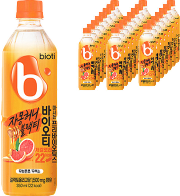 바이오티 마시는 프리바이오틱스 자몽허니블랙티, 350ml, 24개