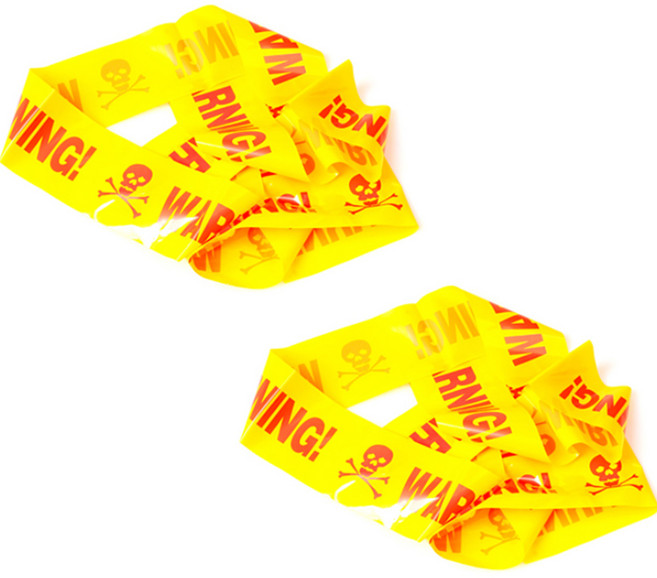 스투피드 워닝 테이프 장식, 레드계열랜덤발송, 2개