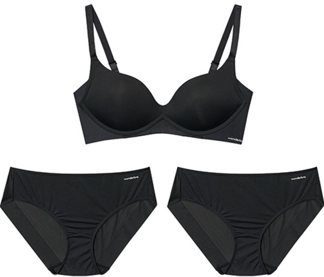 원더브라 일체형 볼륨 몰드 노와이어 브라1+ 팬티2 세트 WIZ018