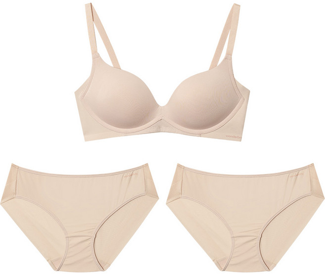 원더브라 일체형 볼륨 몰드 노와이어 브라1+ 팬티2 세트 WIZ018