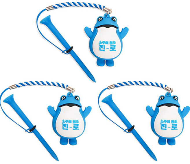 진로 두꺼비 골프 티꽂이 3p, 블루, 3개