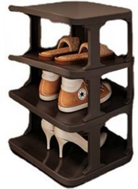 마벨인홈 고급형 슬림 공간활용 4단 신발정리대, 블랙, 1개