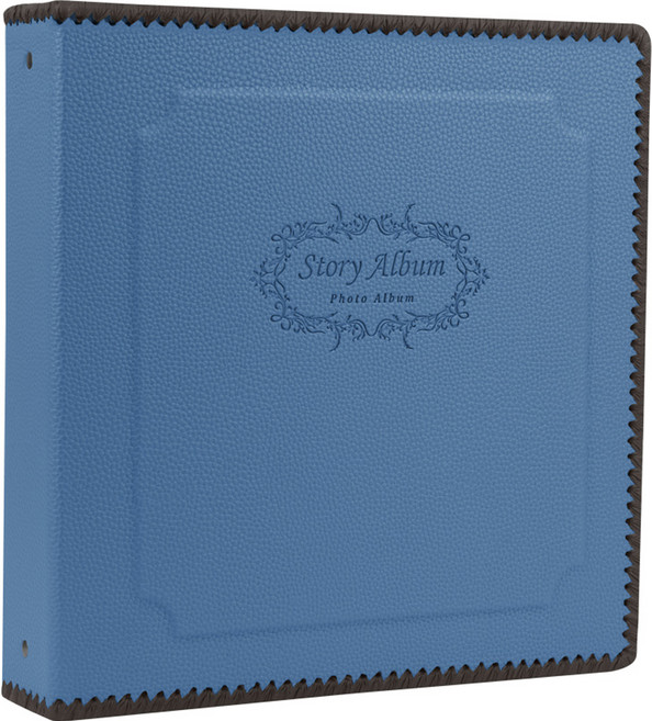 제이앤에이치 민자형 백지접착 스토리앨범, 블루, 50매