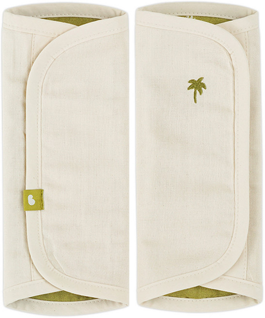 밤부베베 정글숲 아기띠 커버 침받이, 야자수 베이지, 1세트