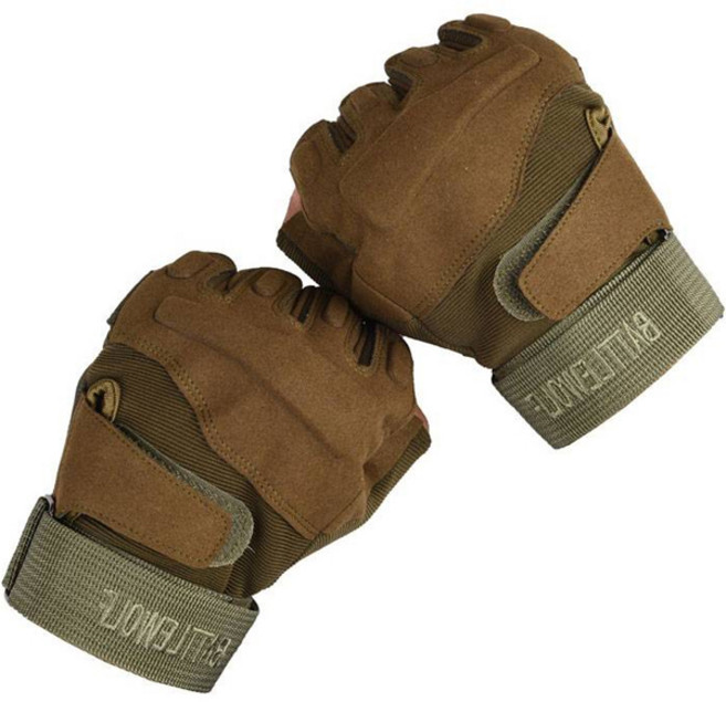 후고 밀리터리 하프 등산 장갑 양손세트, 카키