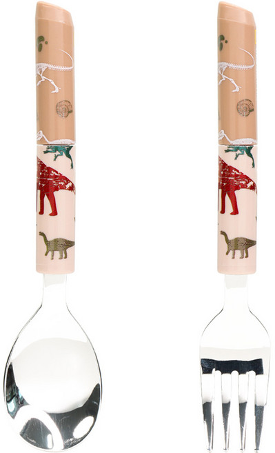 릴팡 키즈 내셔널지오그래픽 스핀 퍼즐 스텐 스푼포크 세트 다이노, 혼합색상, 스푼 + 포크, 1세트