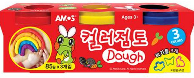 아모스 컬러점토 3종 세트, 1개, 빨강 + 노랑 + 파랑