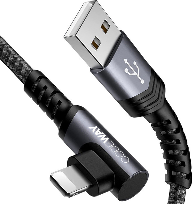 코드웨이 아이폰 라이트닝 고속 충전케이블, 0.5m, 그레이, 1개