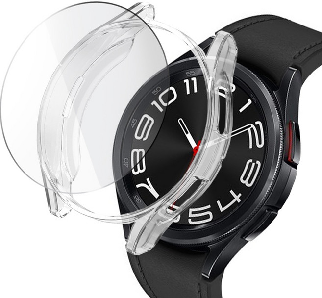 루아러블 갤럭시워치 TPU 케이스 + 강화유리 액정보호필름 세트, 투명, 1개