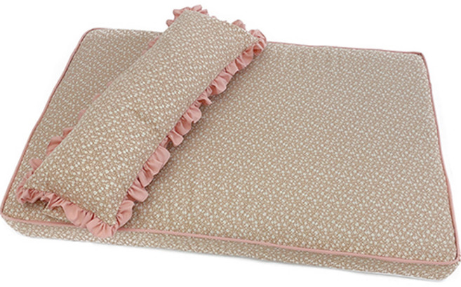 개과천선 강아지 A플로 침대방석 + 베개 세트, 베리 핑크