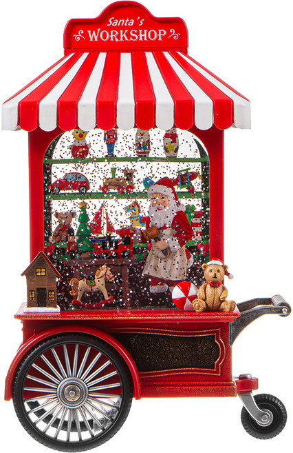 크리스마스 멜로디 워터볼, 산타의 워크샵, 17 x 9.5 x 27 cm, 1개