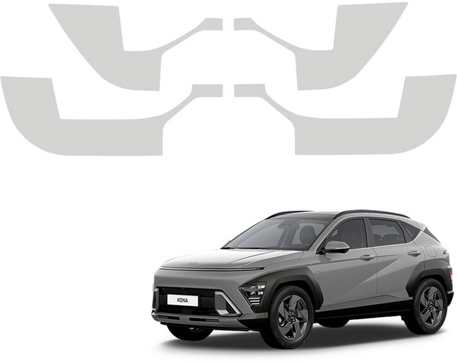 메이튼 순정 컬러 가죽 스크래치 도어커버 SC, 현대 디 올 뉴 코나 SX2, 라이트그레이