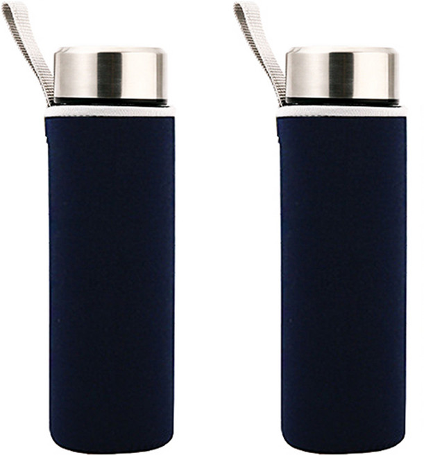 뷰레이티닷컴 베이크 무지 물병가방 360ml, 네이비, 2개