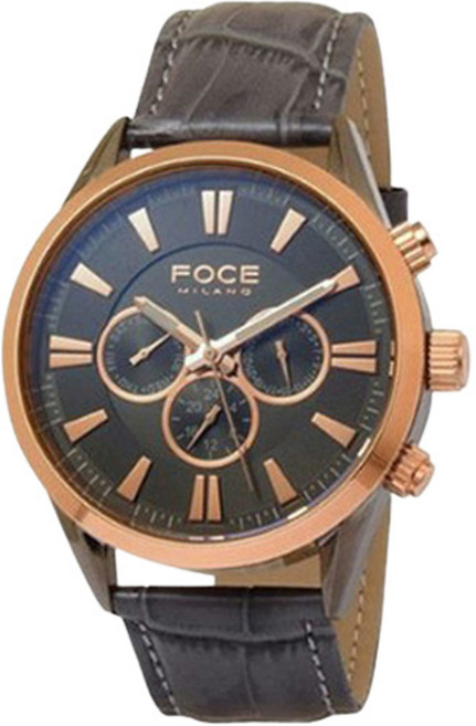 포체밀라노 남성용 스위스 무브먼트 가죽 시계 44mm