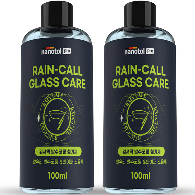 nanotol Pro Rain Call 玻璃護理撥水鍍膜雨刷精添加劑, 2個, 100ml