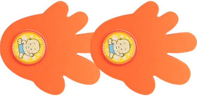 문인테크 손바닥 문닫힘방지, 오렌지, 2개