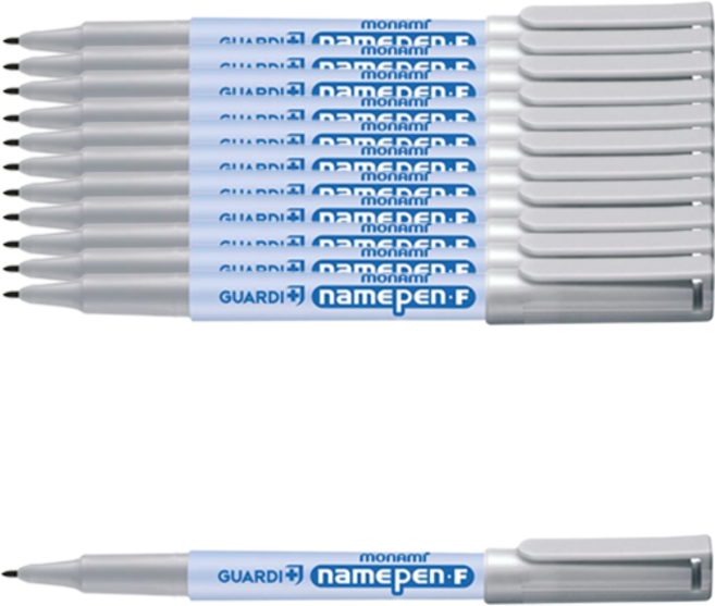 모나미 가디플러스 네임펜 F, 블랙, 12개