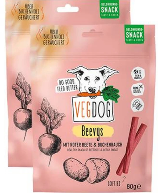 베지독 강아지 숯불고기향 비건 소시지 간식, 비트, 80g, 2개 - 쿠팡