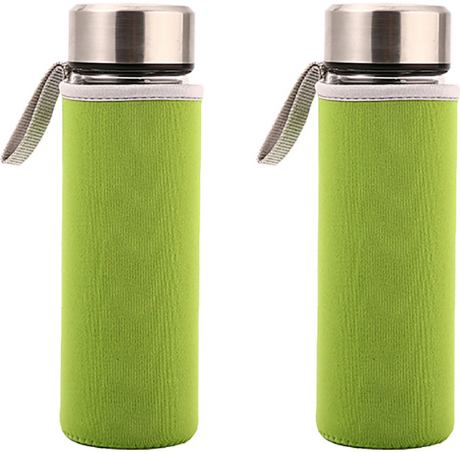 뷰레이티닷컴 베이크 무지 물병가방 360ml, 그린, 2개