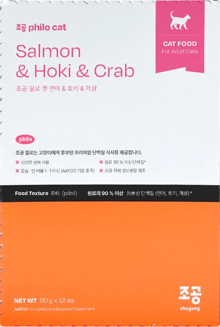 조공 성묘용 필로캣 고양이 습식사료 연어&호키&게살, 연어, 1.08kg, 1개 - 쿠팡