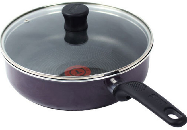 테팔 부스트 디스팅션 전골냄비 + 유리뚜껑 세트, 24cm, 퍼플, 1세트