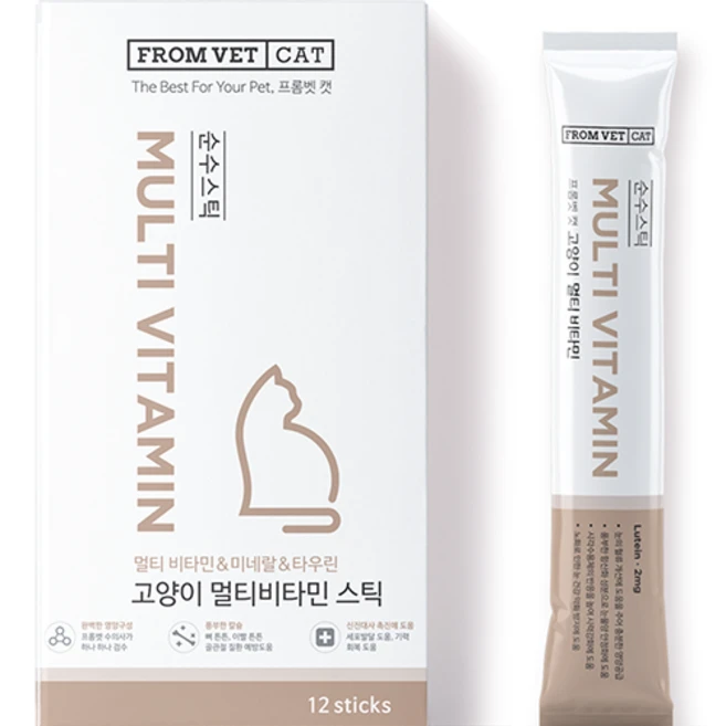 프롬벳 고양이 순수스틱 멀티비타민, 12회분, 종합영양제, 1개 - 쿠팡