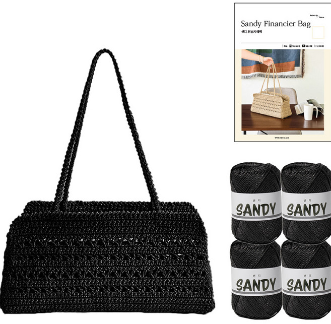 yarna 샌디 휘낭시에백 샌디 4p + 인쇄도안 세트, 1세트, 7 블랙