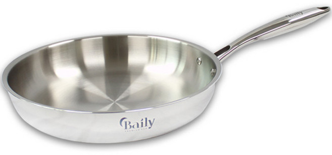 HANIL STAINLESS STEEL IH爐適用Baily系列5層不鏽鋼平底鍋, 24cm, 1個