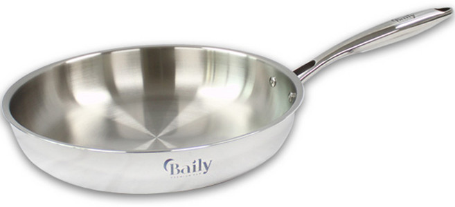 HANIL STAINLESS STEEL IH爐適用Baily系列5層不鏽鋼平底鍋, 28cm, 1個