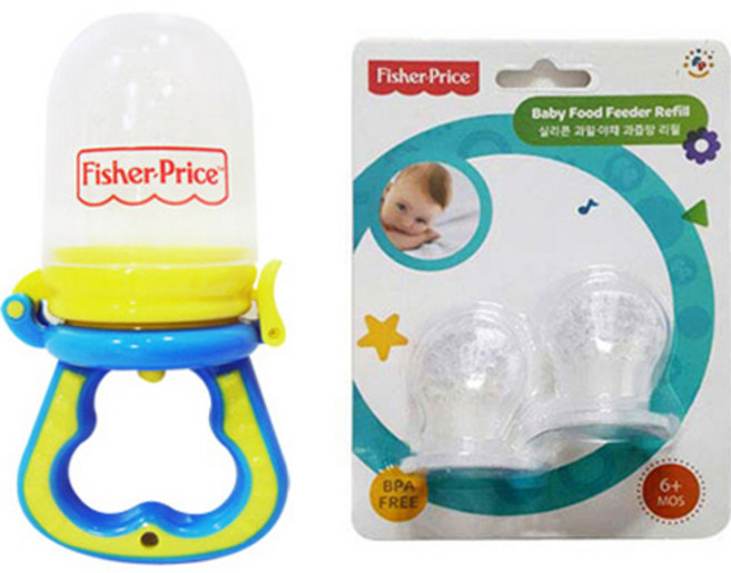 피셔프라이스 유아용 과즙망 1단계 + 2단계 + 뚜껑 + 본체 + 2단계 리필 2p 세트, 블루(본체), 2세트