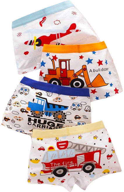 아이뿜 남아용 부릉부릉 불도저 사각 드로즈 4종 세트