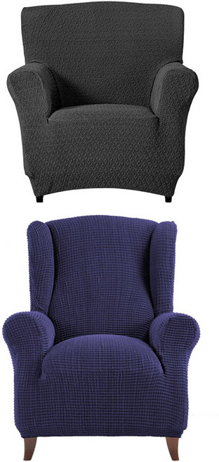 소파스킨스 마르틴 1인용 소파커버 + 글라무어 1인용 소파커버, 다크그레이(마르틴), 바이올렛(글라무어), 1개