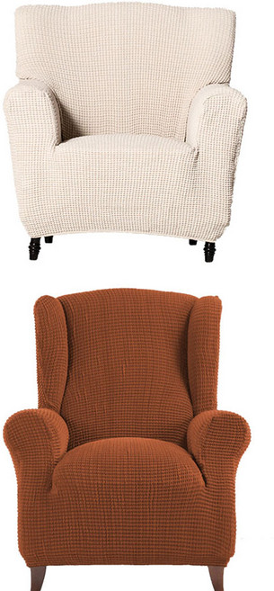 소파스킨스 빌바오 1인용 소파커버 + 글라무어 1인용 소파커버, 웜베이지(빌바오), 오렌지(글라무어), 1개