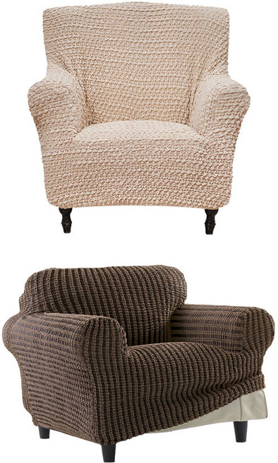 소파스킨스 발렌시아 1인용 소파커버 + 골든 1인용 소파커버, 라이트베이지(발렌시아), 엔틱브라운(골든)