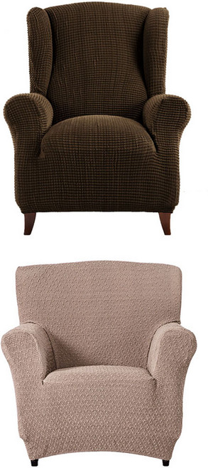 소파스킨스 글라무어 1인용 소파커버 + 마르틴 1인용 소파커버, 초코브라운(글라무어), 밀크브라운(마르틴), 1세트