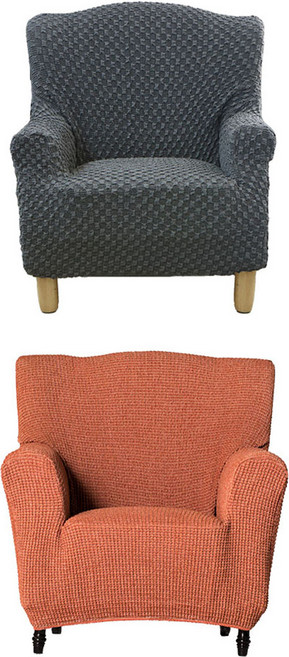 소파스킨스 세비야 1인용 소파커버 + 빌바오 1인용 소파커버, 실버그레이(세비야), 브릭레드(빌바오), 1세트