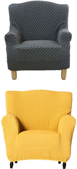 소파스킨스 세비야 1인용 소파커버 + 빌바오 1인용 소파커버, 실버그레이(세비야), 골드옐로우(빌바오), 1세트