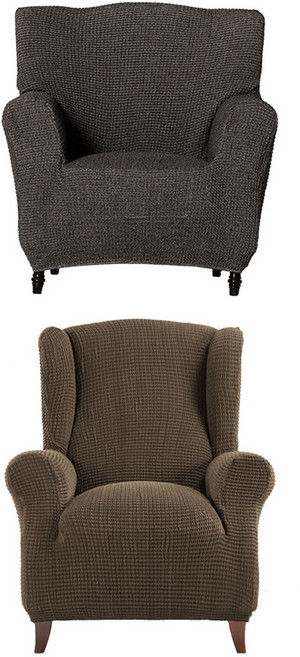 소파스킨스 빌바오 1인용 소파커버 + 글라무어 1인용 소파커버, 다크그레이(빌바오), 엔틱브라운(글라무어), 1개