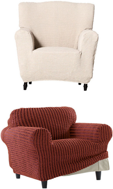 소파스킨스 빌바오 1인용 소파커버 + 골든 1인용 소파커버, 웜베이지(빌바오), 레드와인(골든)