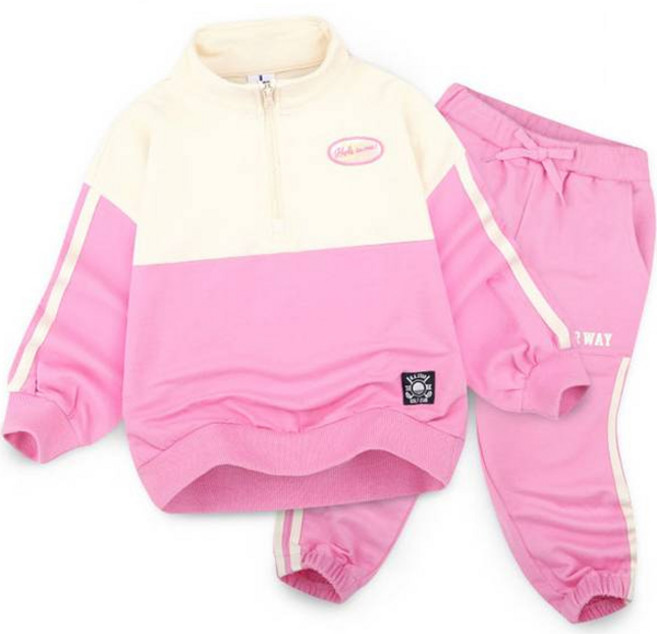 젤리스푼 아동용 럭키 배색 하프집업 상하의 세트