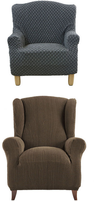 소파스킨스 세비야 1인용 소파커버 + 글라무어 1인용 소파커버, 실버그레이(세비야), 엔틱브라운(글라무어)