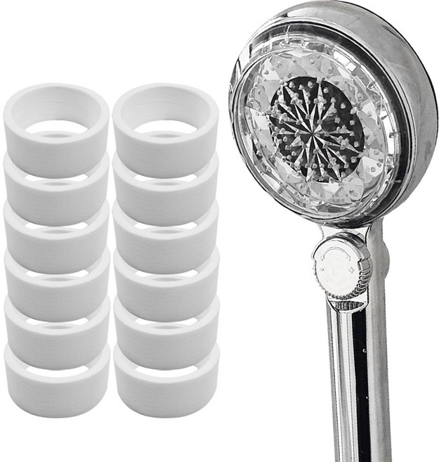 리빙이프 스마트 필터 온도계 샤워기 + 교체형 필터 12p 세트, 1개, 그레이